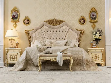 14218 - Double bed with upholstered headboard _ Modenese Luxury Interiors